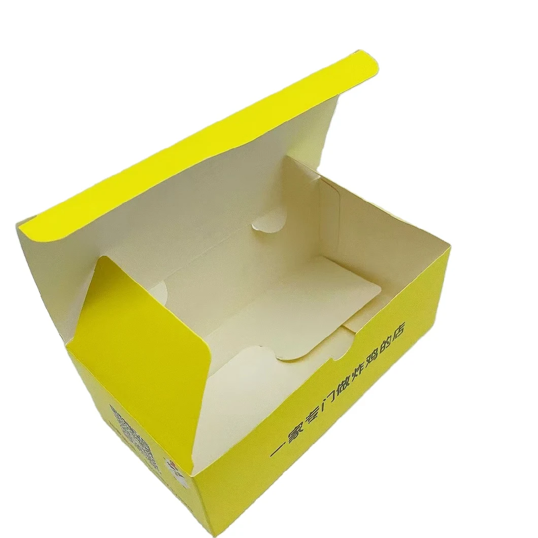 Fast Food Box Packaging Takeout Kraft Paper Paperboard Wax Coated Paper