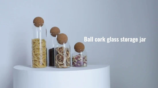 High Quality Kitchen Food Storage Jar Glass Jar with Cork Lids