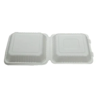 Biodegradable Takeaway Food Packaging Pizza Hamburger Burger Bento Meal Fast Food Takeout Pulp Lunch