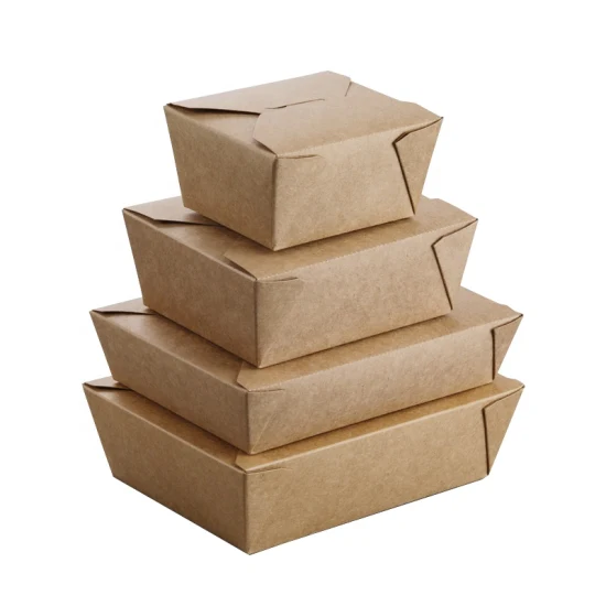 Custom Disposable Kraft Paper Packaging Take Away Fast Food Box Hamburger Hot Dog Fried Chicken Food Container Box